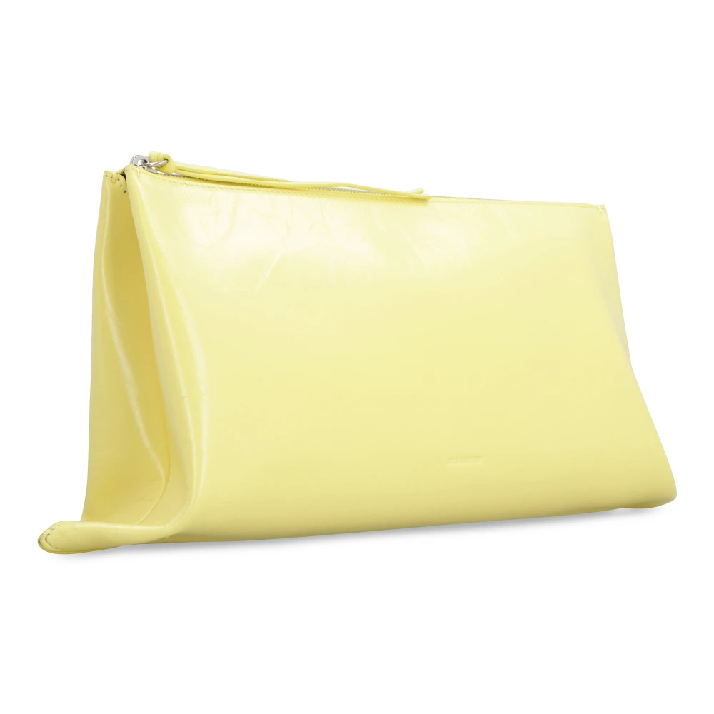 Jil Sander Stijlvolle Leren Clutch Tas Yellow Dames