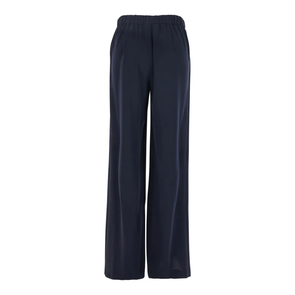P.a.r.o.s.h. Blauwe Wijde Pijp Elastische Taille Broek Blue Dames