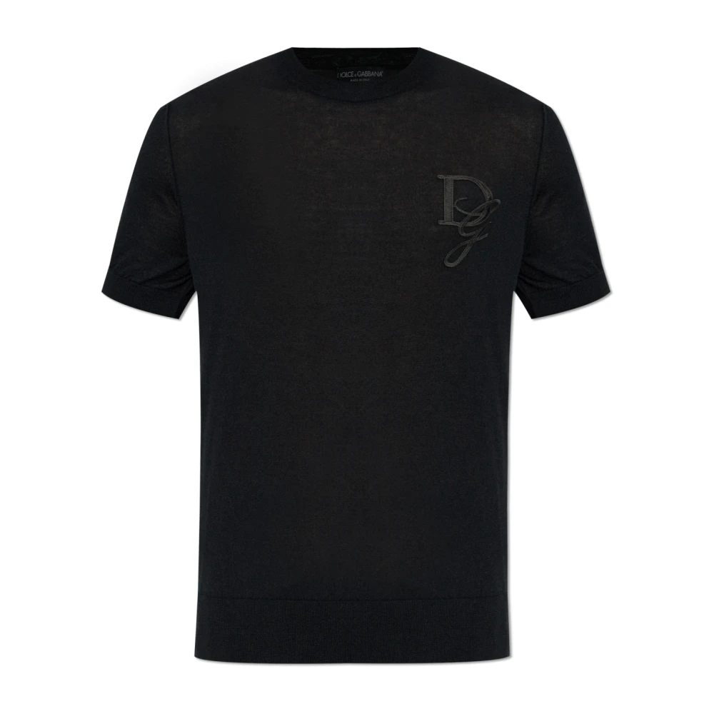 Dolce & Gabbana Kashmirtröja med logotyp Black, Herr