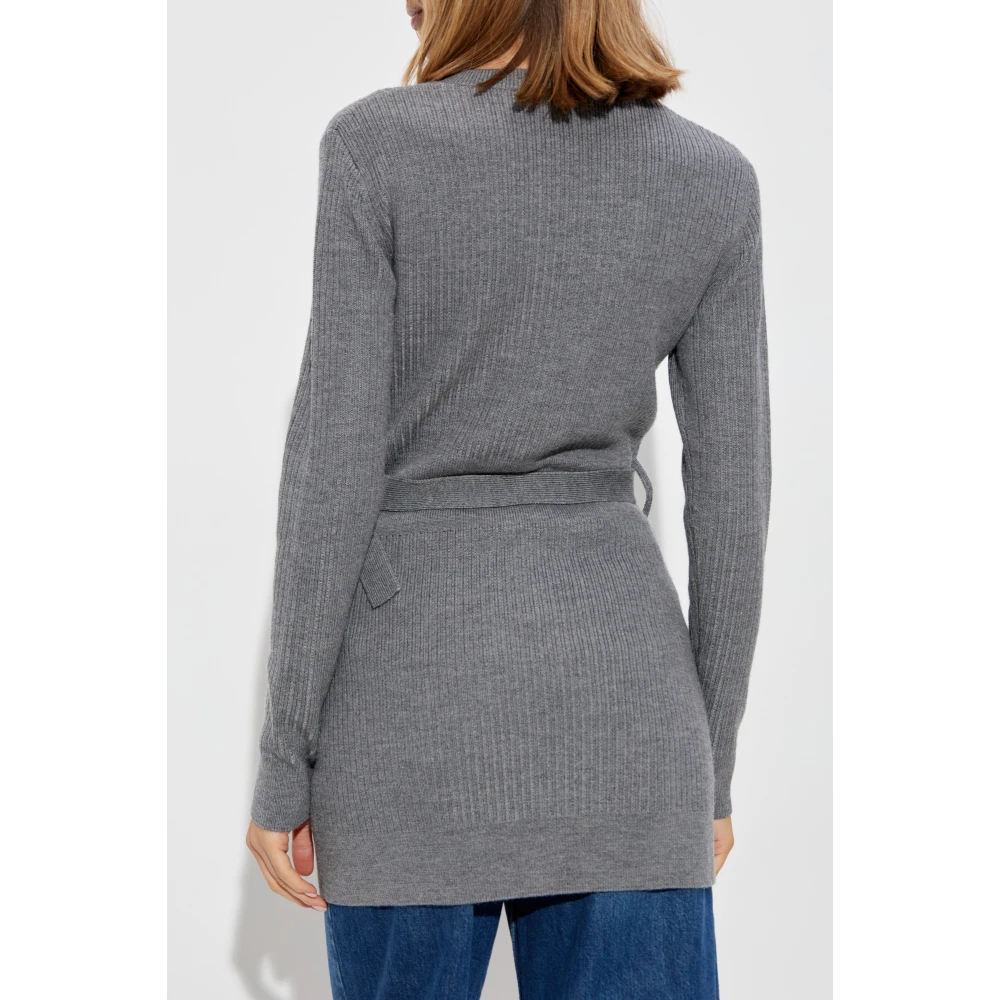 Chloé Wollen jurk met taille riem Gray Dames