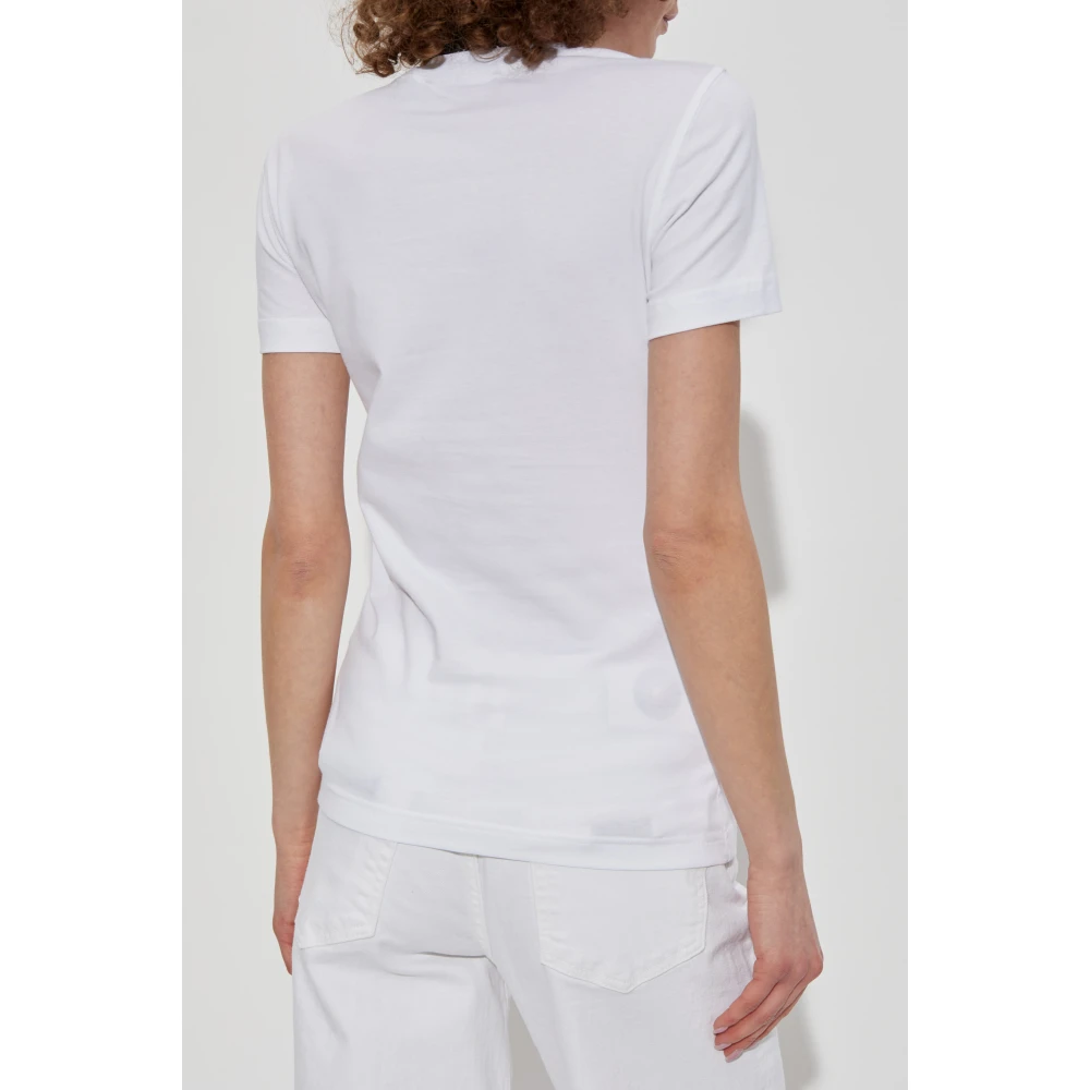 Versace Jeans Couture T-shirt met bedrukt logo White Dames
