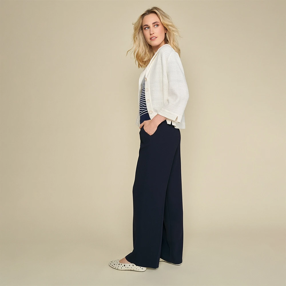 Marie Méro Ecru Bouclé Blouse Jas Beige Dames