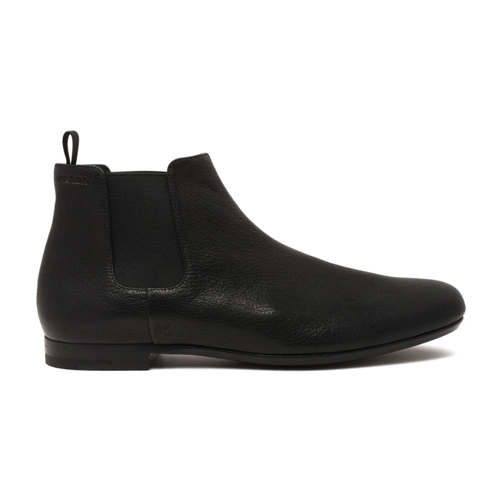 Prada Black Chelsea Boots, Male, 7 Uk, Leather Chelsea Boots