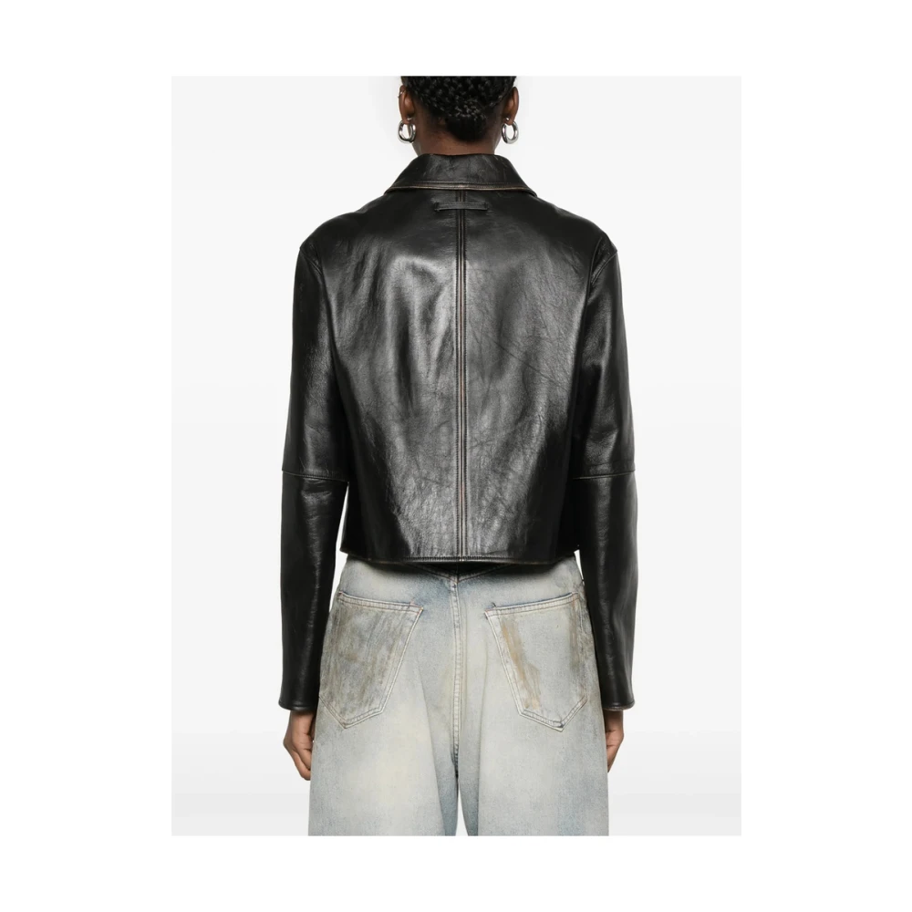 LOW Classic Zwarte Leren Jas Klassieke Stijl Black Dames