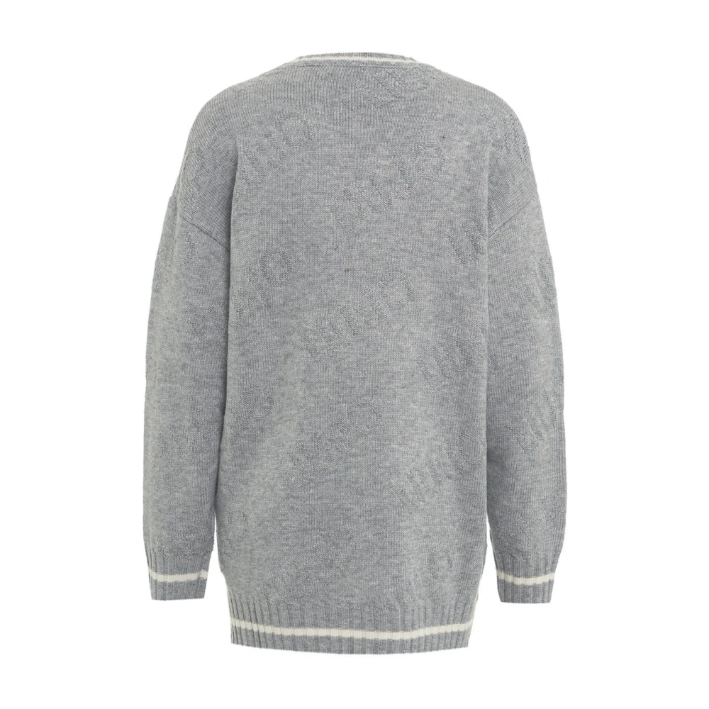 Liu Jo Logo Detail Gebreide Trui met Glitter White Dames