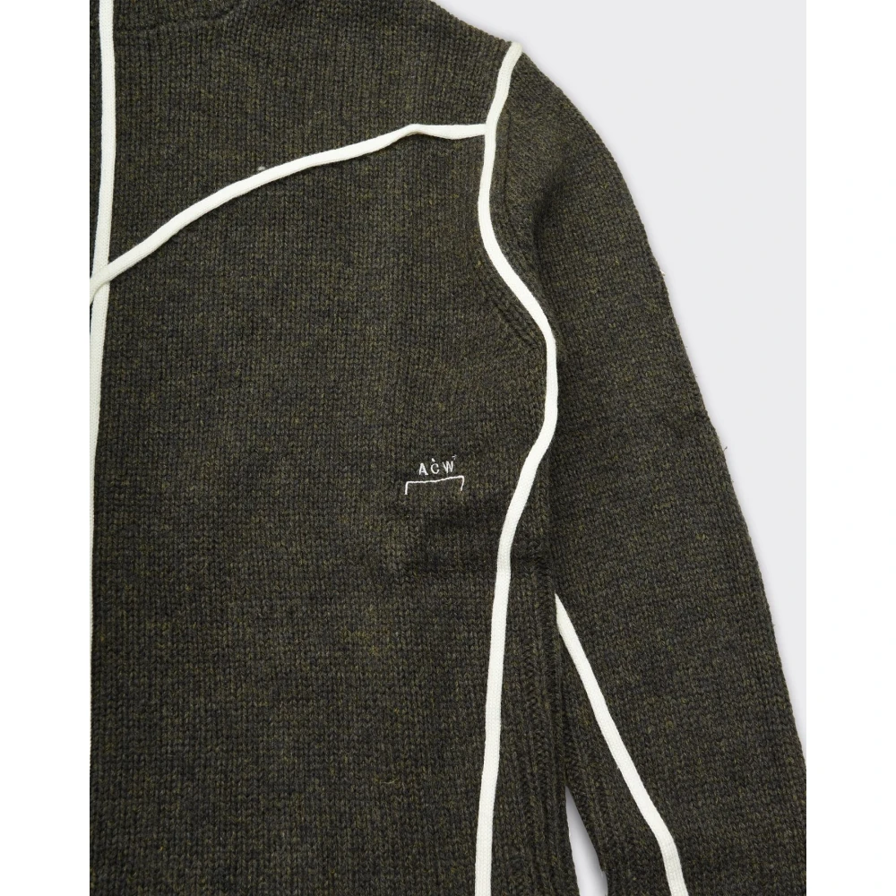A-Cold-Wall Contour Gebreide Hoodie Grijs Groen Gray Heren
