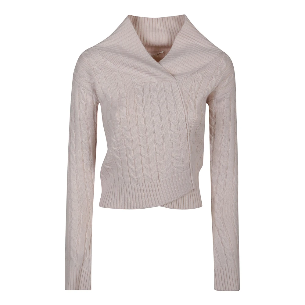 Victoria Beckham Wrap Detail Sweater Beige Dames