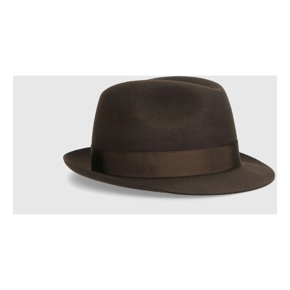 Borsalino Marengo Geborsteld Vilt Hoed Brown Heren