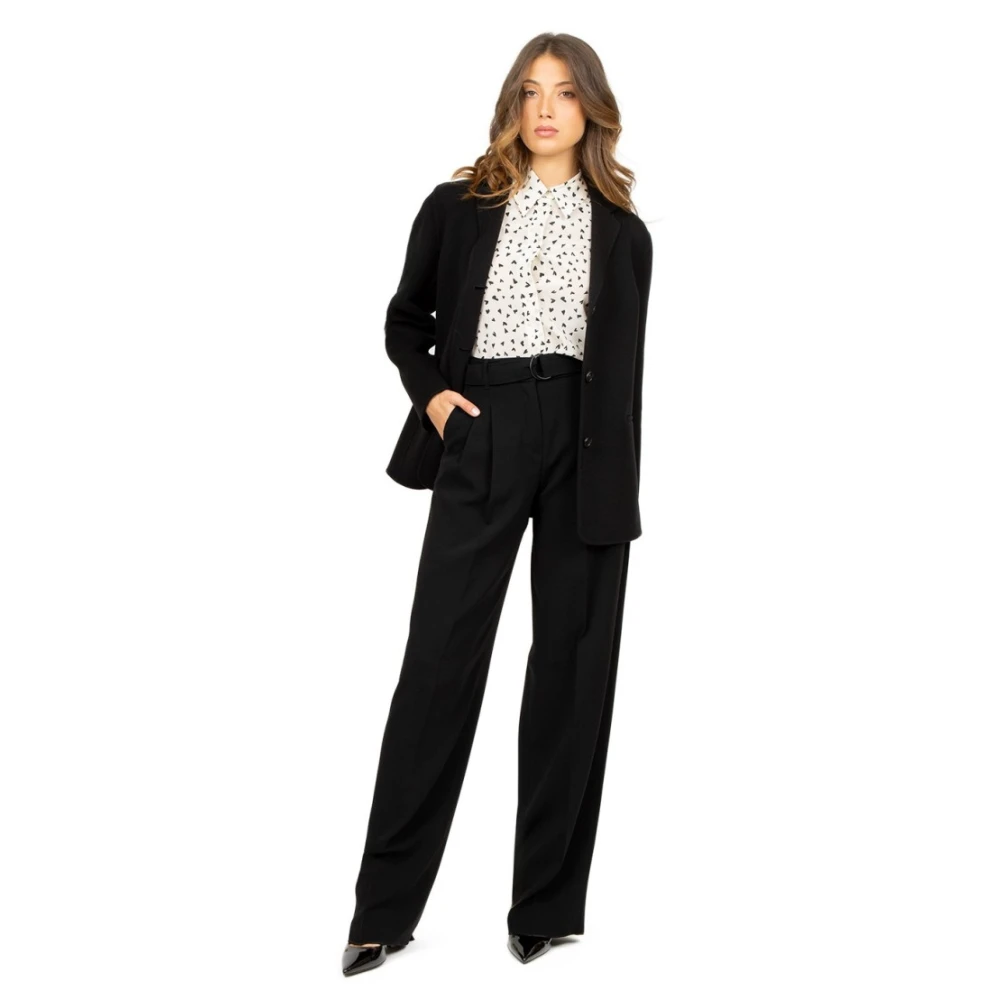 Max Mara Studio Zwarte Vloeibare Cady Broek Black Dames