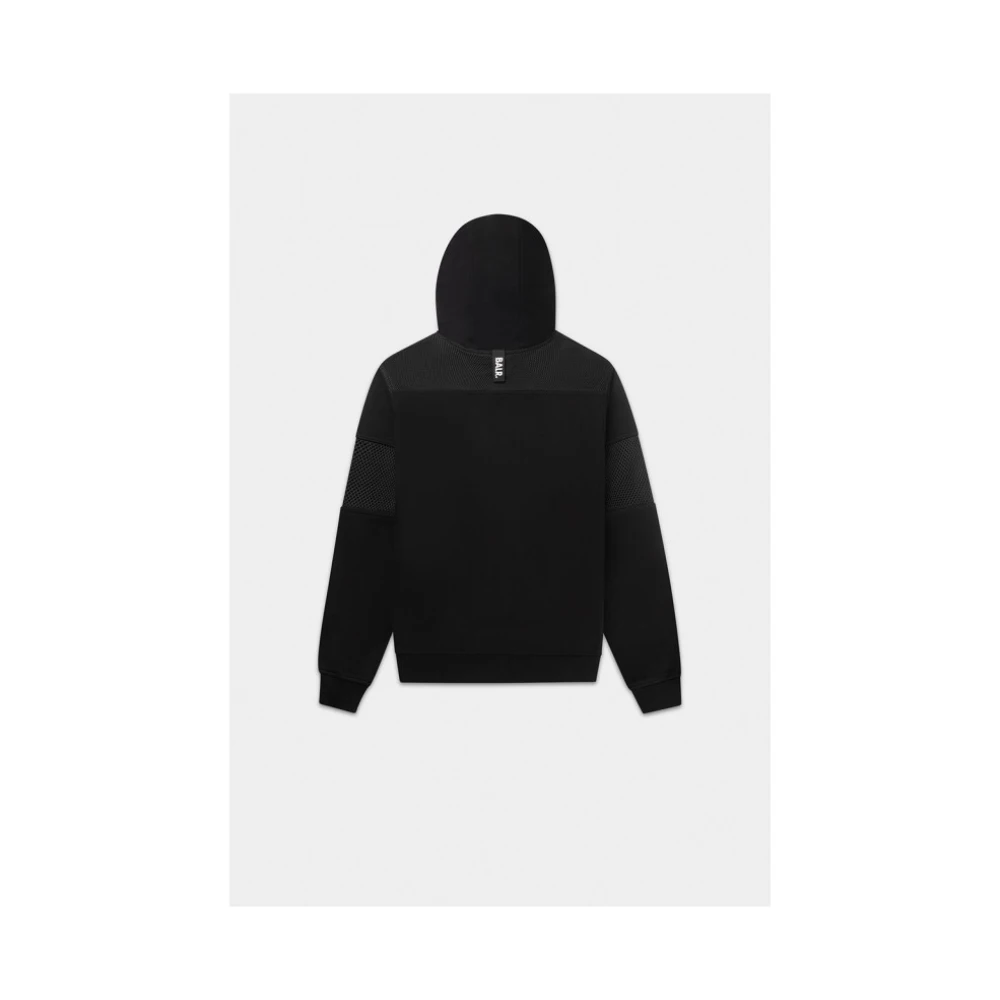 Balr. Mesh Overlay Hoodie in Jet Black Heren
