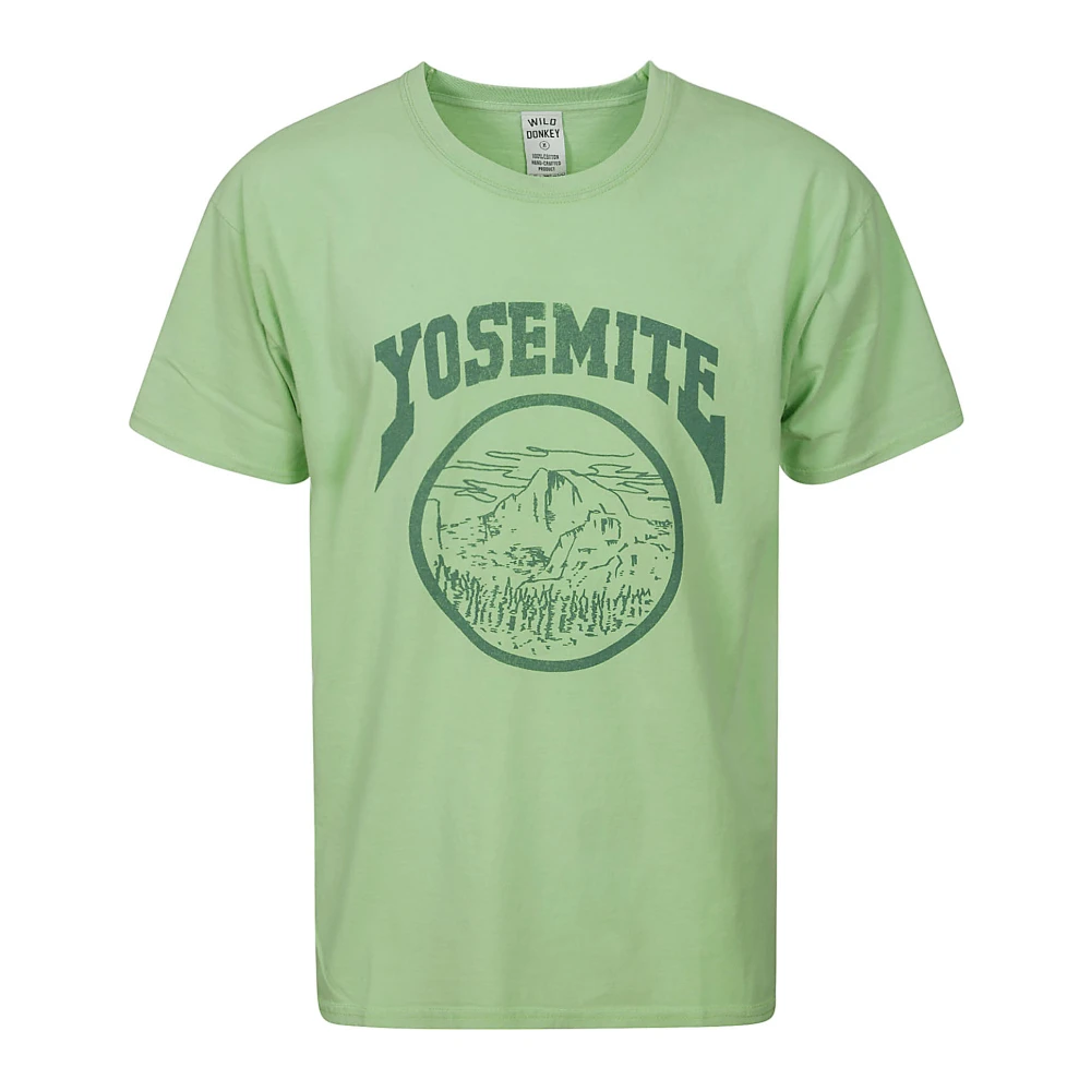 Wild Donkey Groen Katoenen T-Shirt met Ezel Print Green Heren