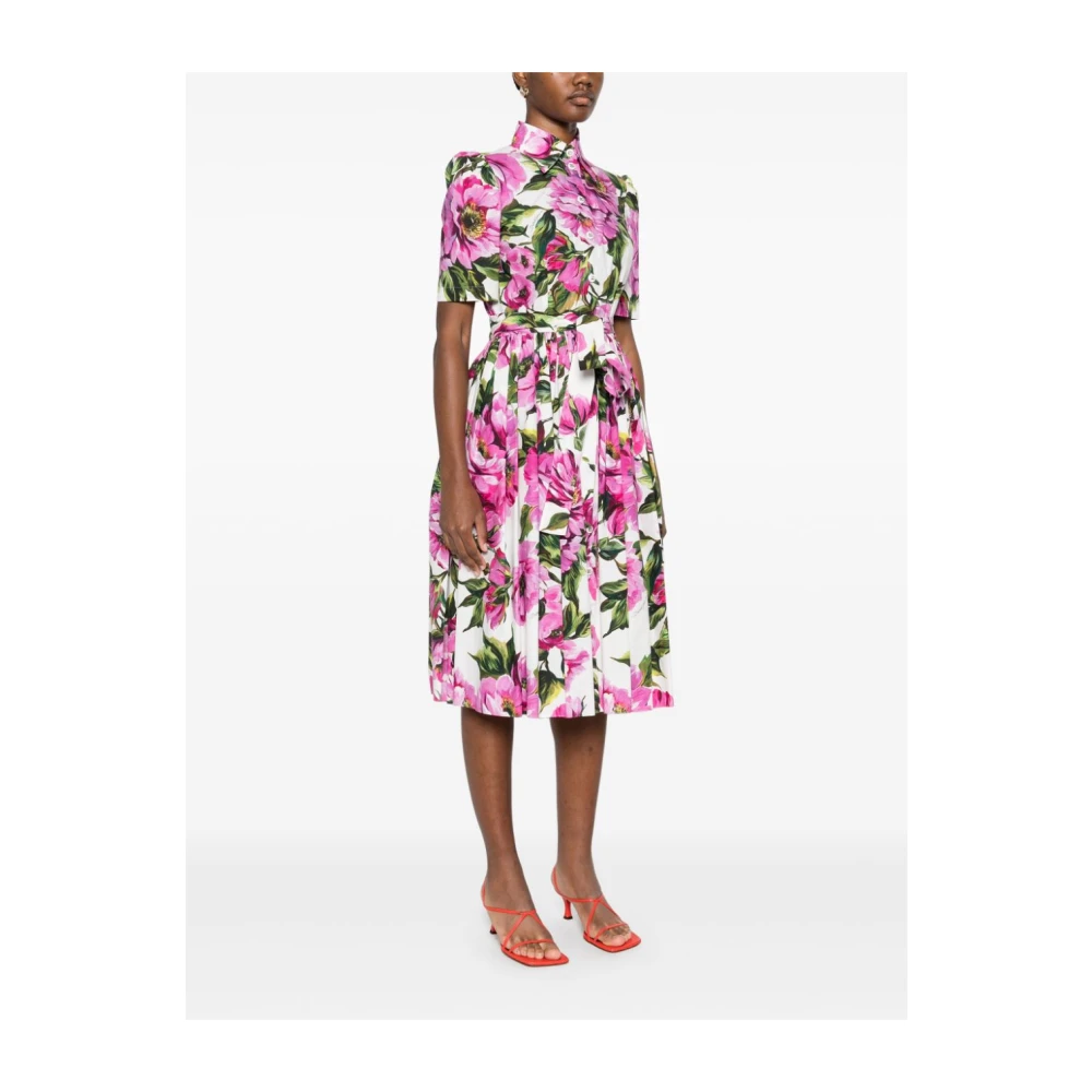Dolce & Gabbana Bianco E Fucsia Jurk Dameskleding Multicolor Dames