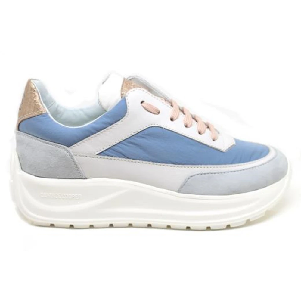 Candice Cooper Women's Blue Spark One Fur - Nubuck Leather And Shearling Sneakers