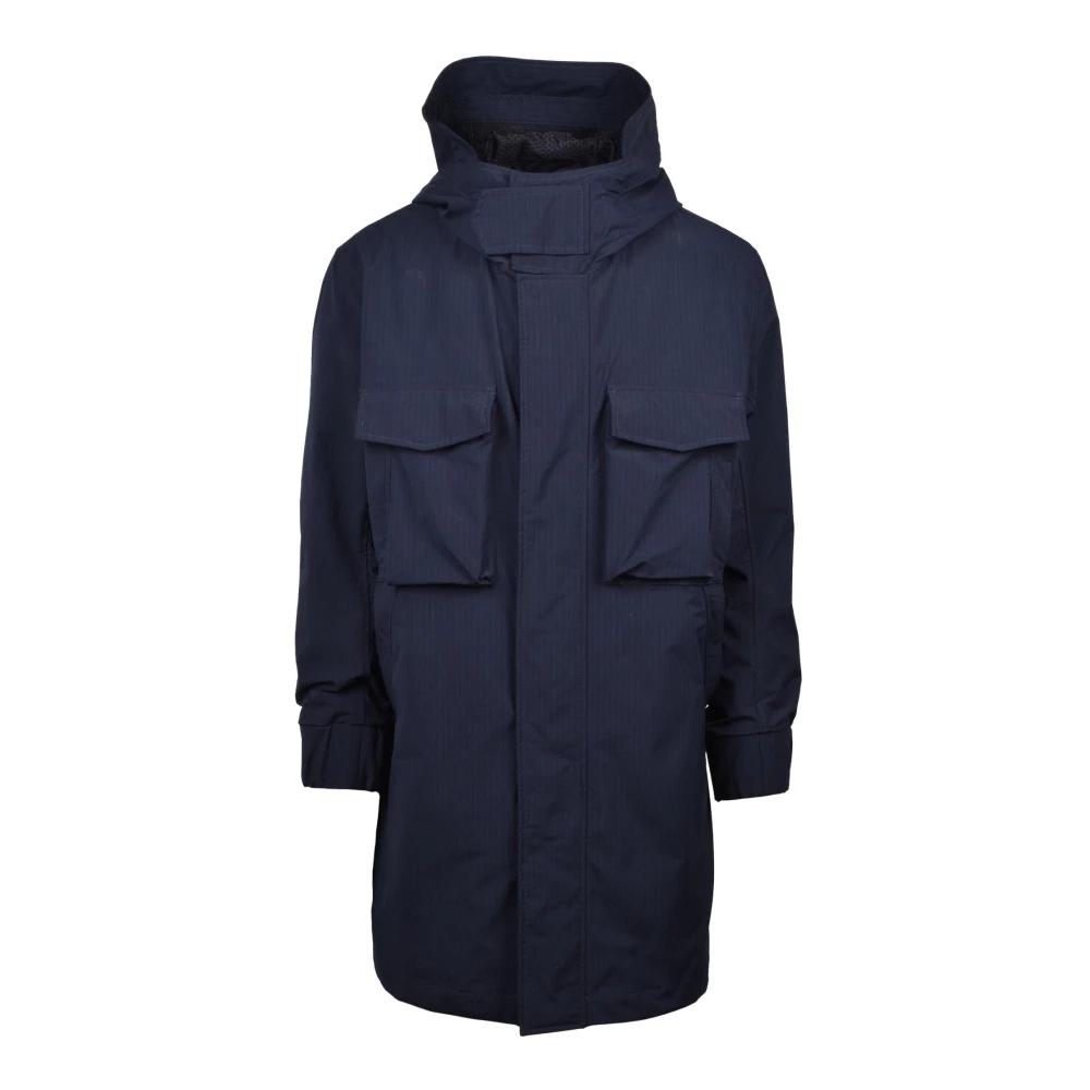 Dondup Technische Parka met Rits en Drukkers Blue Heren
