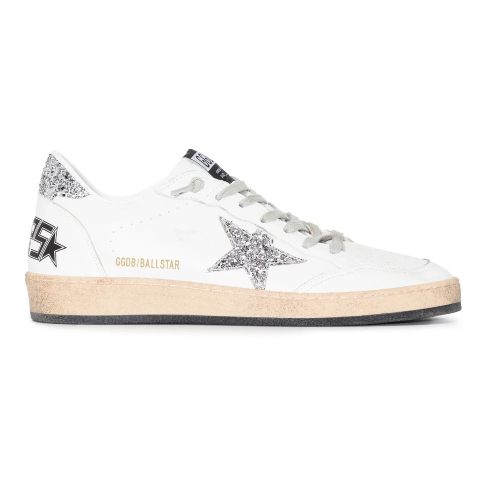 Golden Goose Witte Zilveren Ballstar Sneakers Dames Schoenen