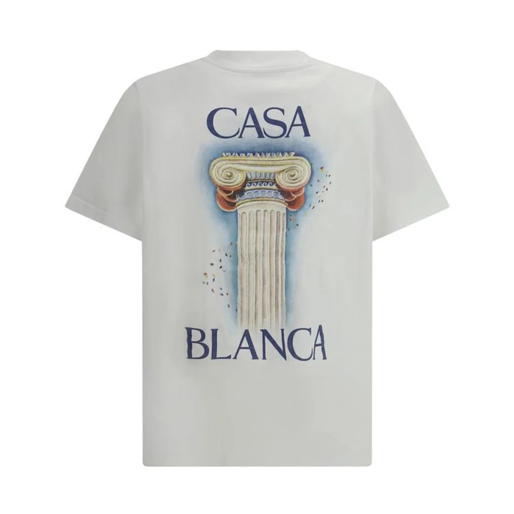 Casablanca Monogram Print Katoenen T-shirt White Heren