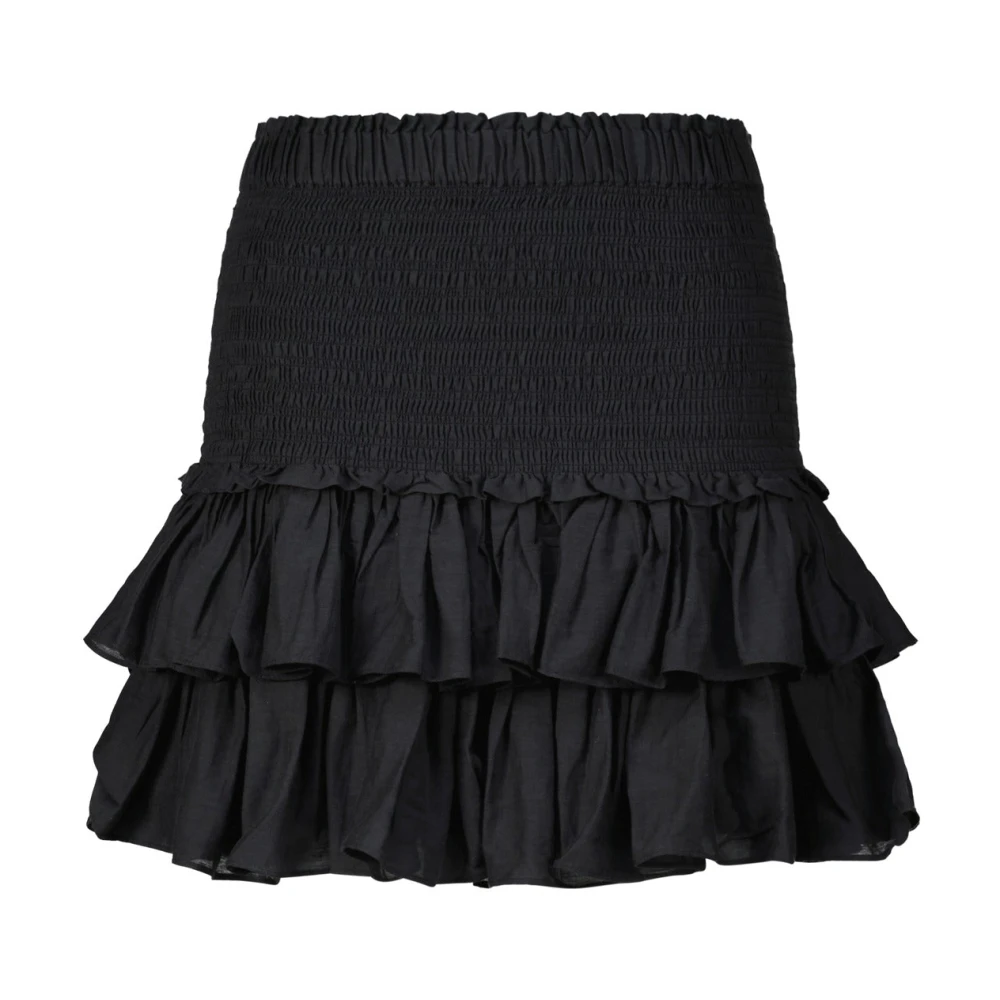 Isabel Marant Women's Black Short Skirts, M, Ruffled A-Line Mini Skirt