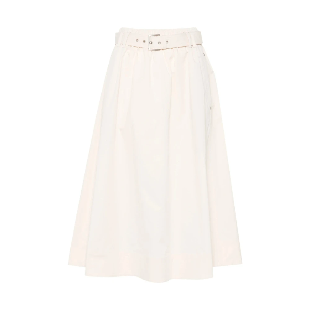 BRUNELLO CUCINELLI Beige Uitlopende Rok met Elastische Taille Beige Dames