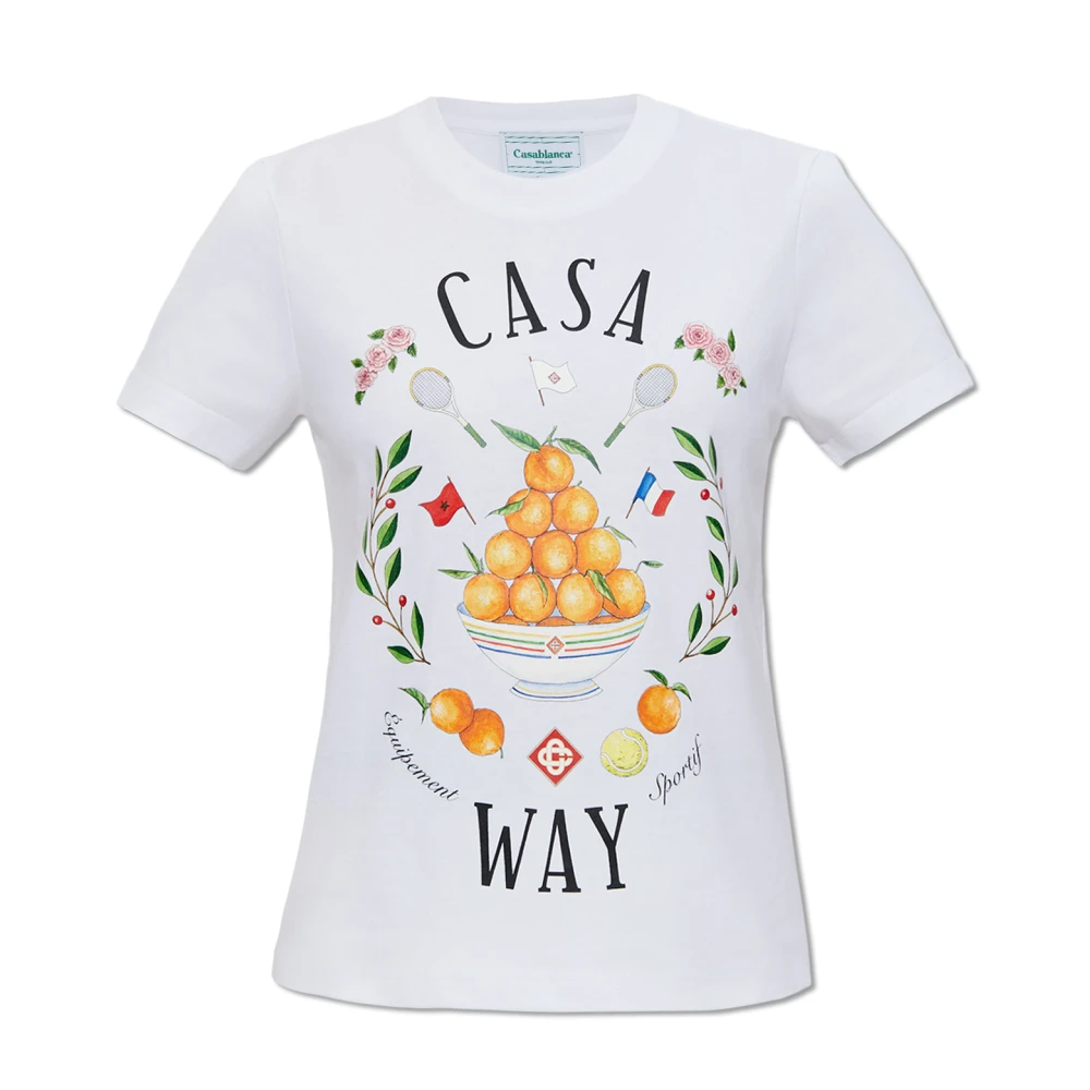 Casablanca Bedrukt T-shirt White Dames