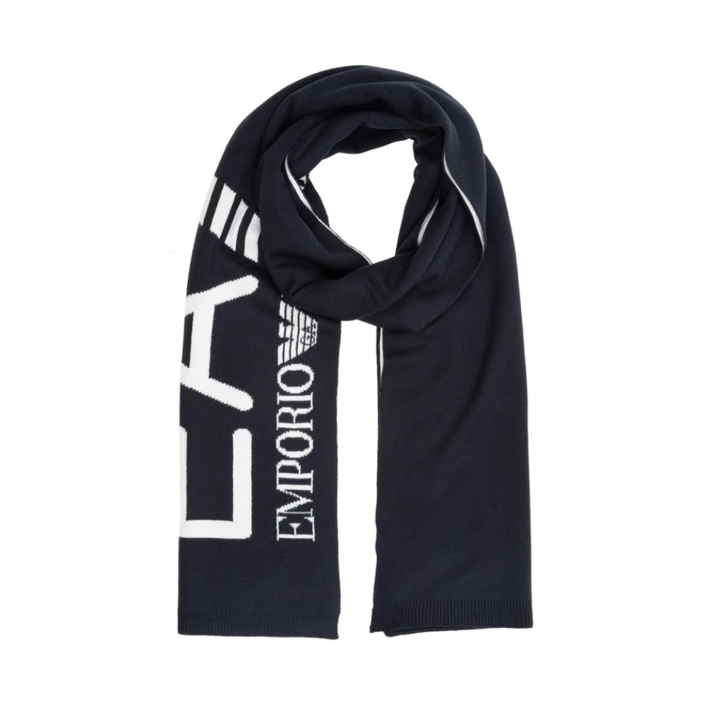 Emporio Ar i EA7 Logo Sjaal Blue Unisex