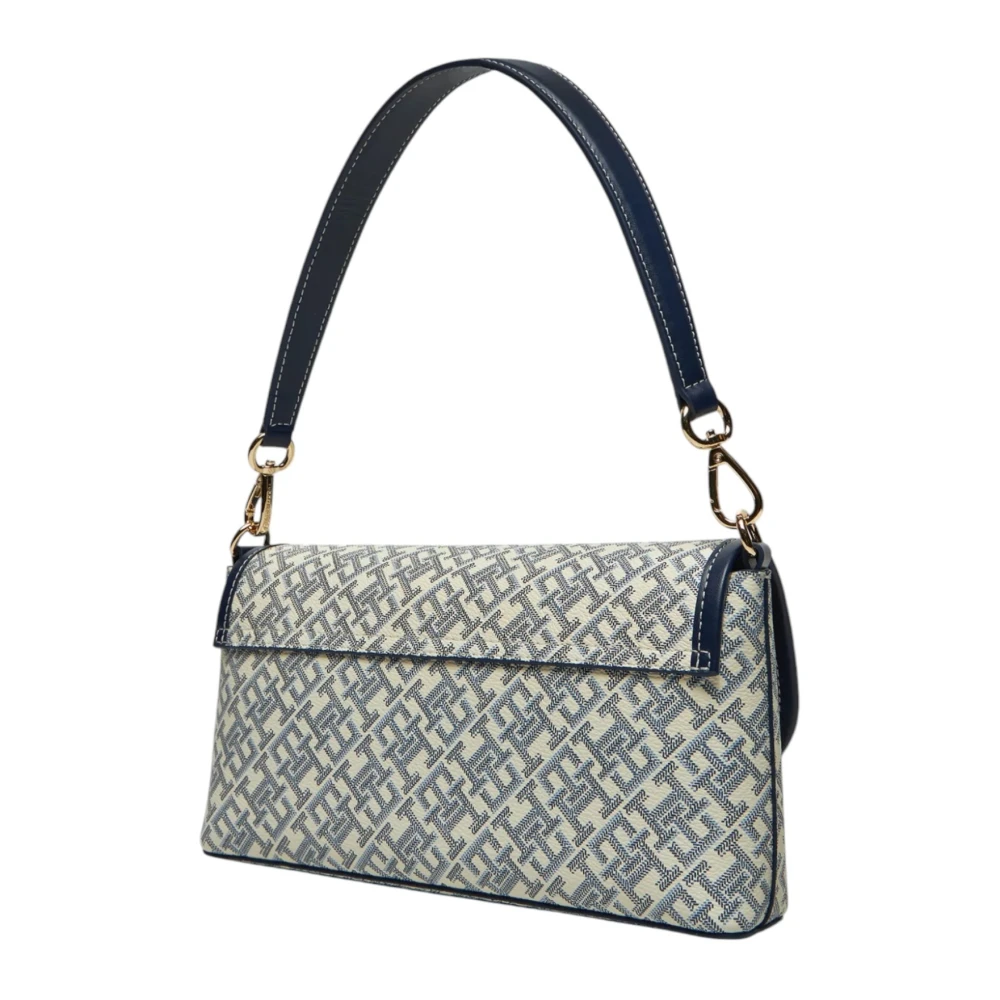 Tommy Hilfiger Blauwe Bedrukte Handtas met Schouderband Blue Dames