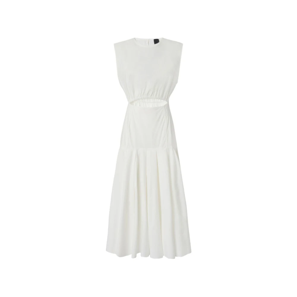 Pinko Women's White Midi Dresses, L, Suzzara Midi Dress