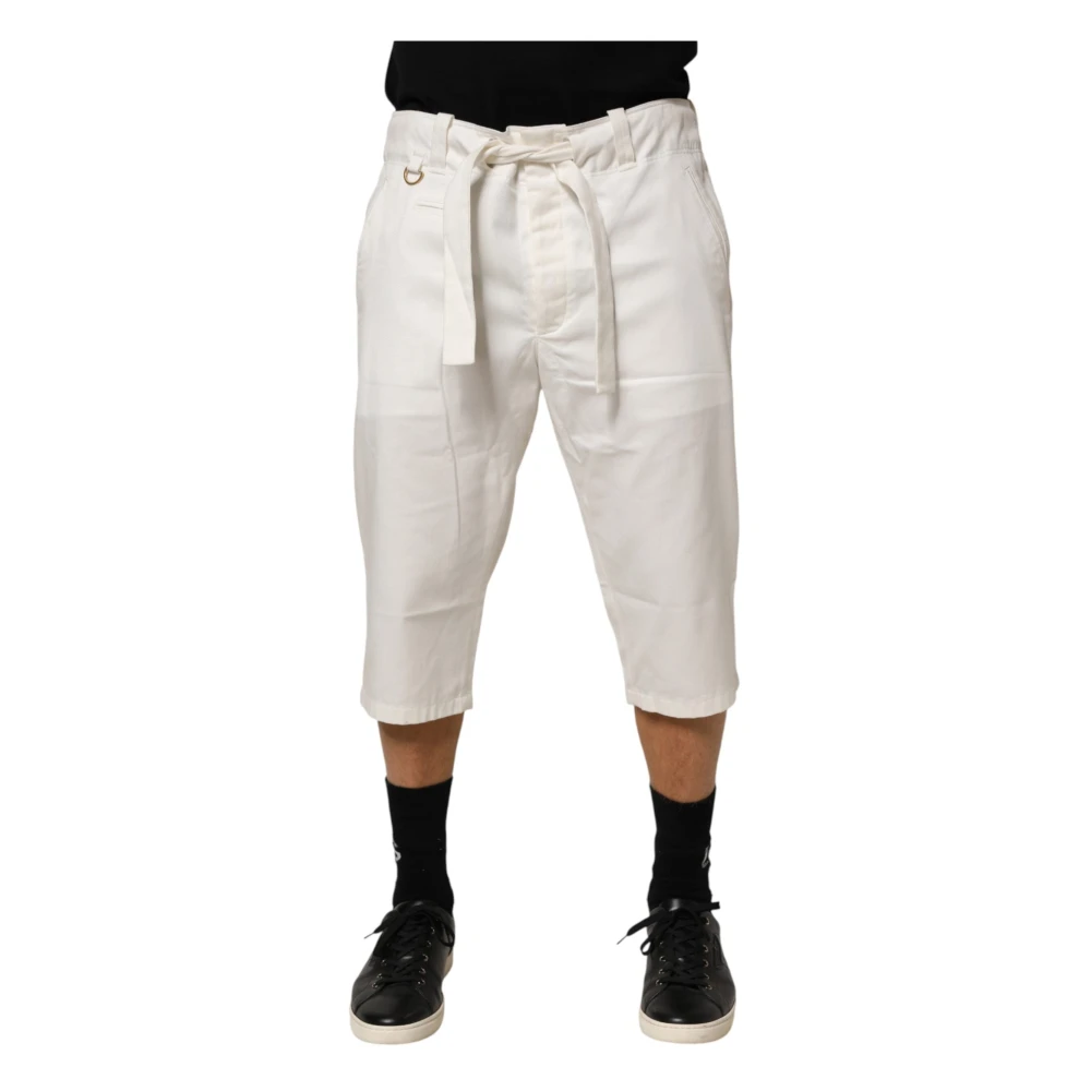 Dolce & Gabbana Men's White Cropped Trousers, 2XL, Cropped Trouser Trousers