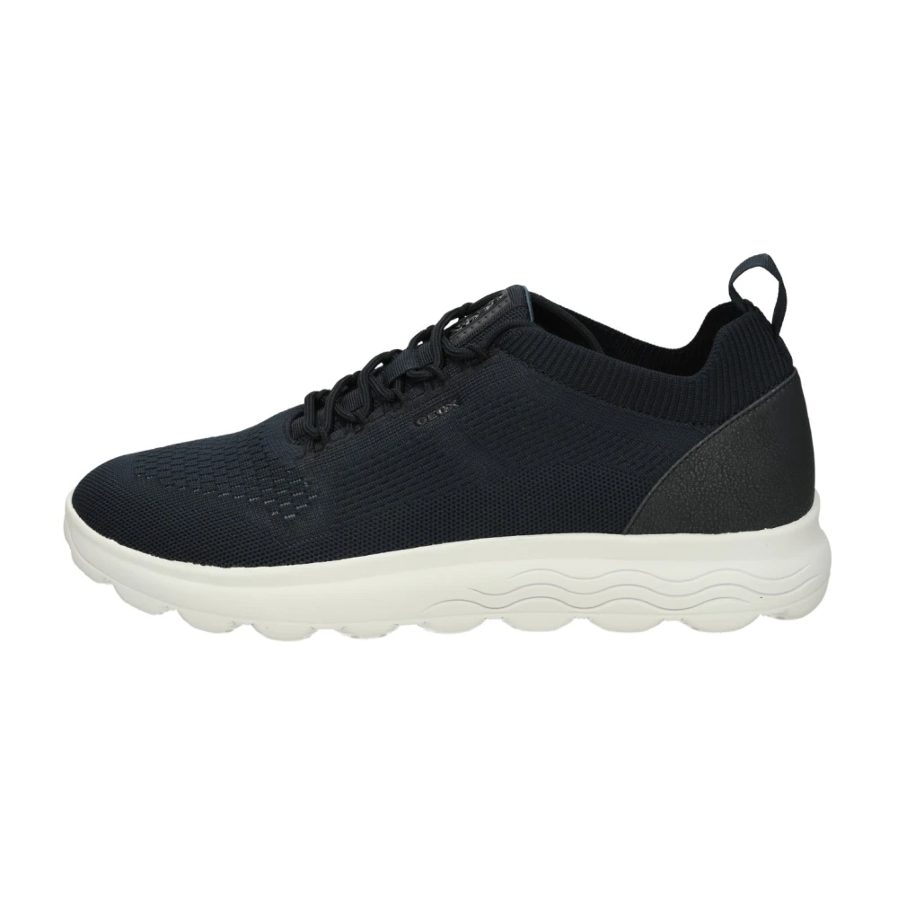 Geox Men's Blue Sneakers, 8 Uk, Low Top Trainers In Knit Fabric