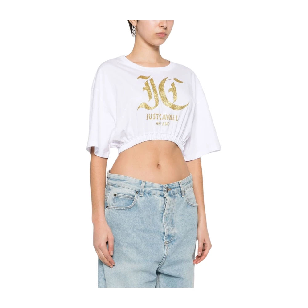 Just Cavalli Witte T-shirts & Polos voor Vrouwen White Dames