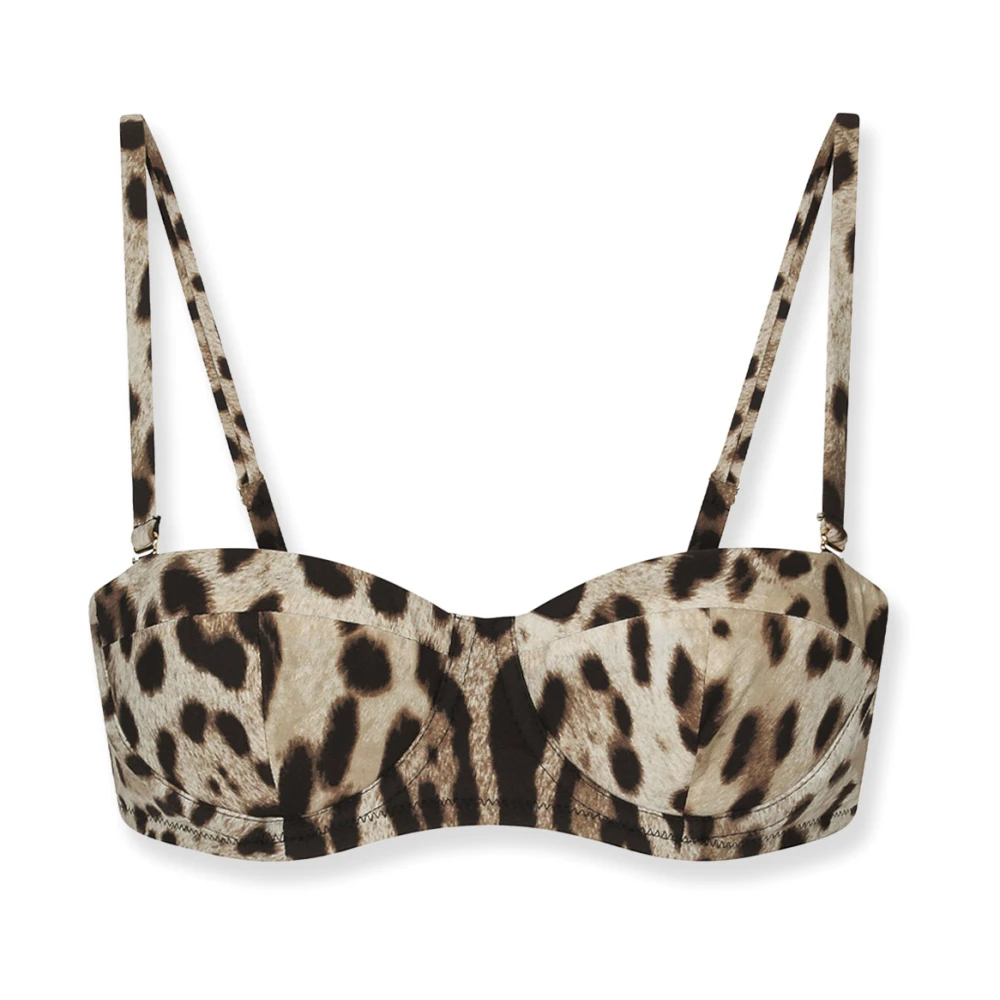 Dolce & Gabbana Animalier Print Bikini Top met PVC Clutch Multicolor Dames