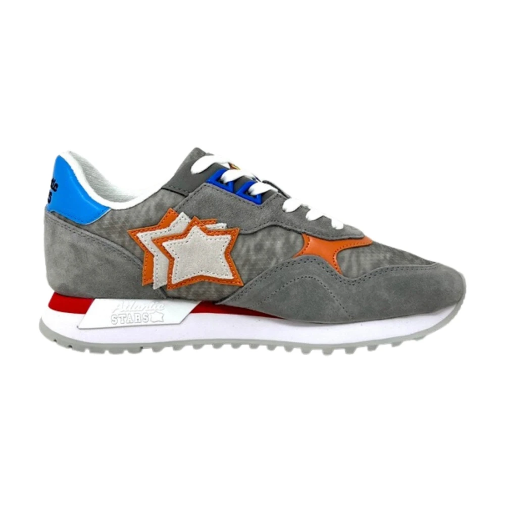 Atlantic Stars Heren Leren en Stoffen Sneakers Heren Schoenen Grijs