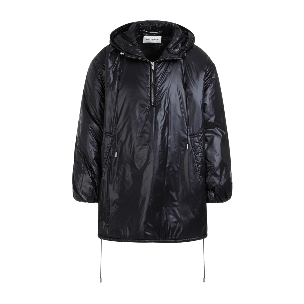 Saint Laurent Zwarte Jas Aw23 Stijlvolle Herenkleding Black Heren
