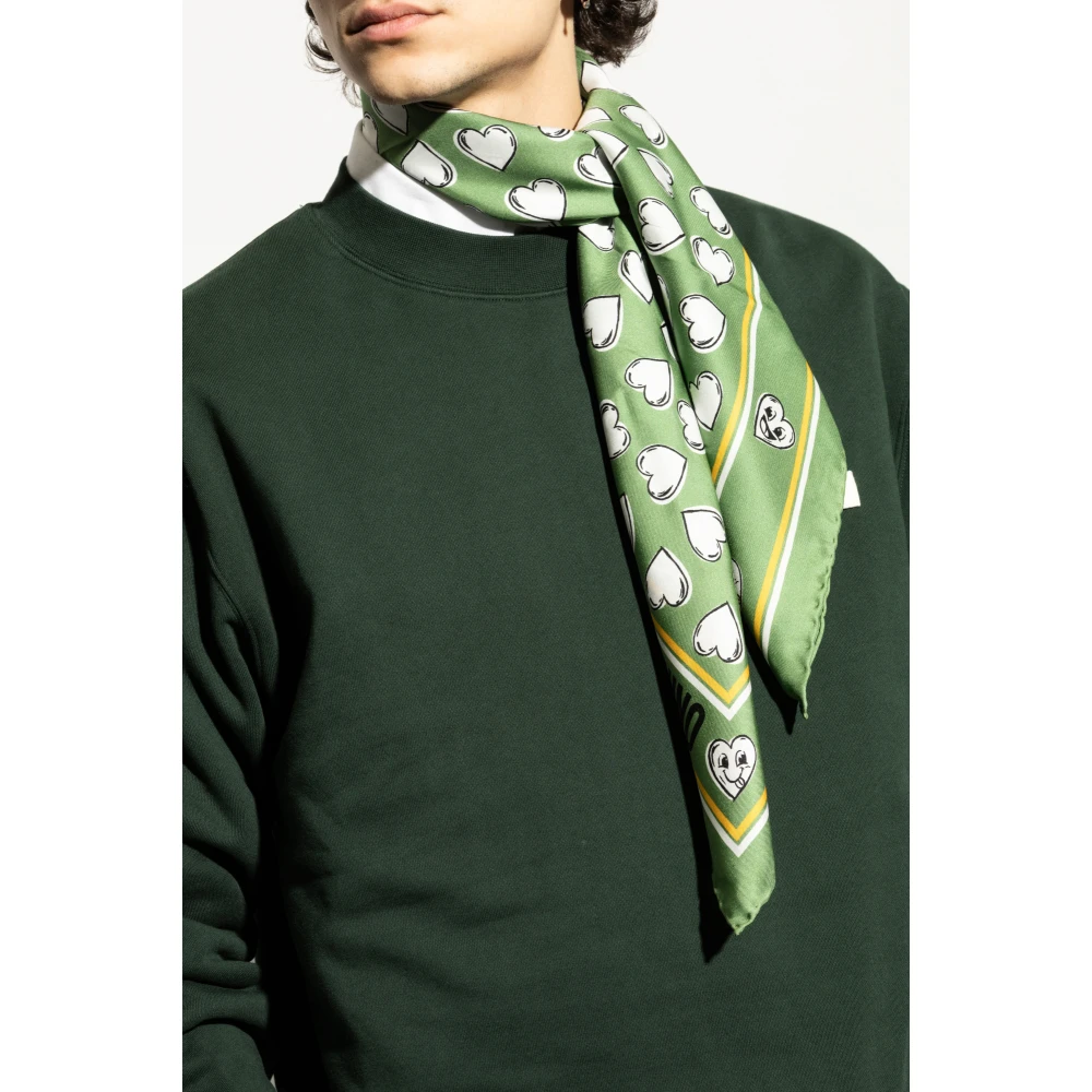 Moschino Zijden sjaal Green Unisex