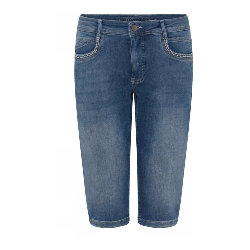 C.ro Women's Blue Denim Shorts, 2XL, Used Bottom Up Jeans
