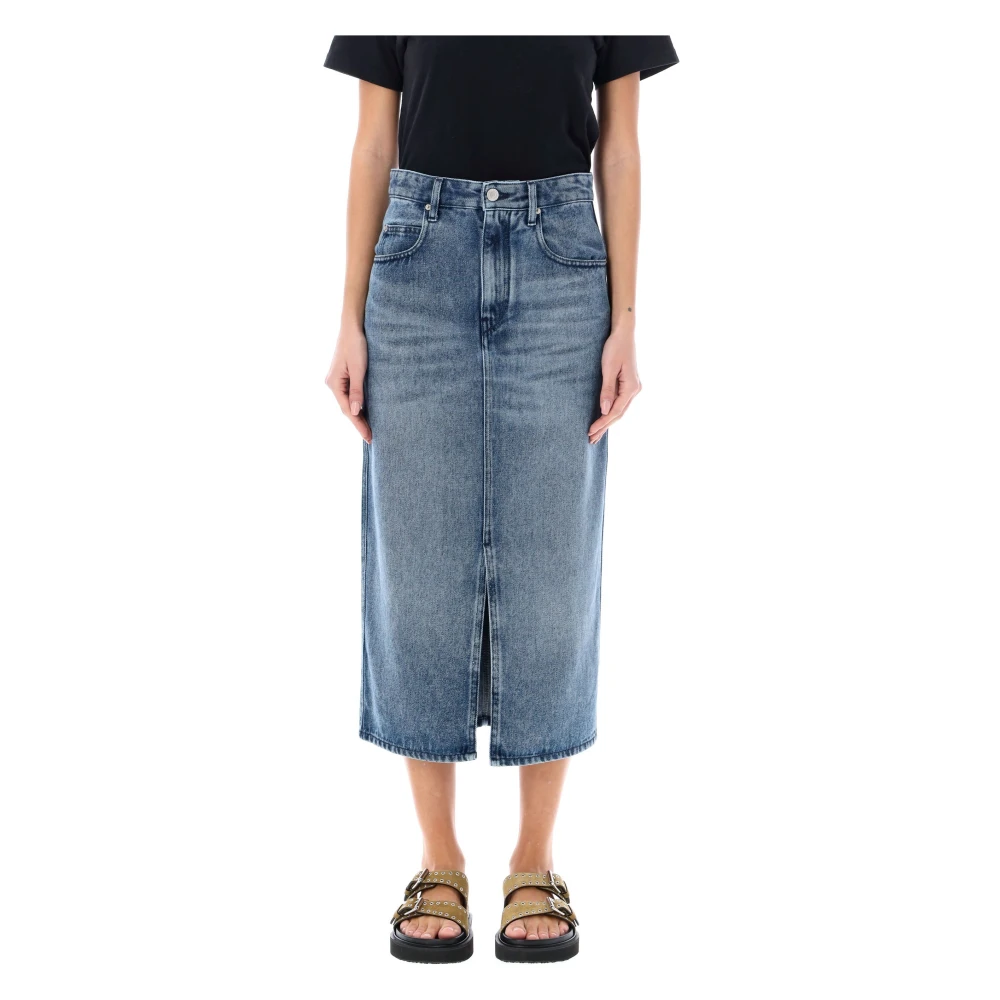 Isabel Marant Étoile Lichtblauwe Denim Midi Rok Blue Dames