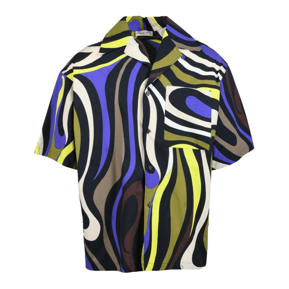 EMILIO PUCCI Katoenen overhemd Stijlvol ontwerp Multicolor Heren