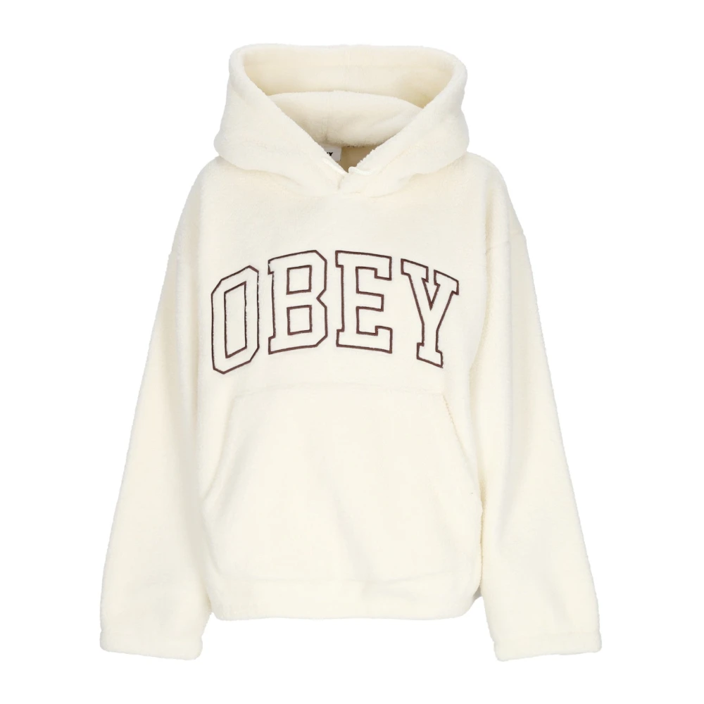Obey Collegiate Hoodie Fleece Unbleached Beige Dames