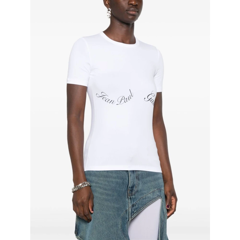 Jean Paul Gaultier Logo Print Crew Neck T-shirt White Dames