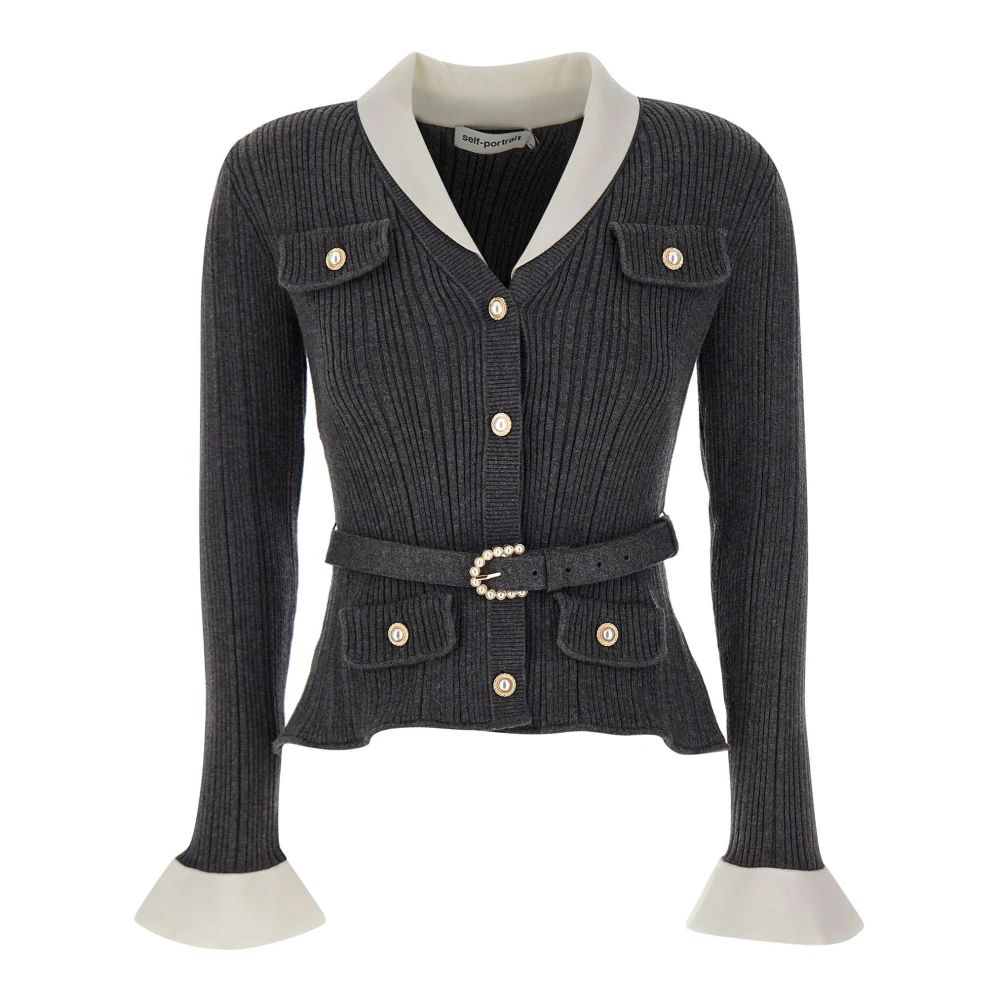 Self Portrait Self-Portrait Jumpers Grey - Female - Cardigans - Gray - Xs - Knitwear