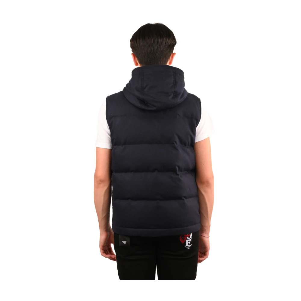 Eleventy Wollen en Kasjmier Puffer Vest Blue Heren