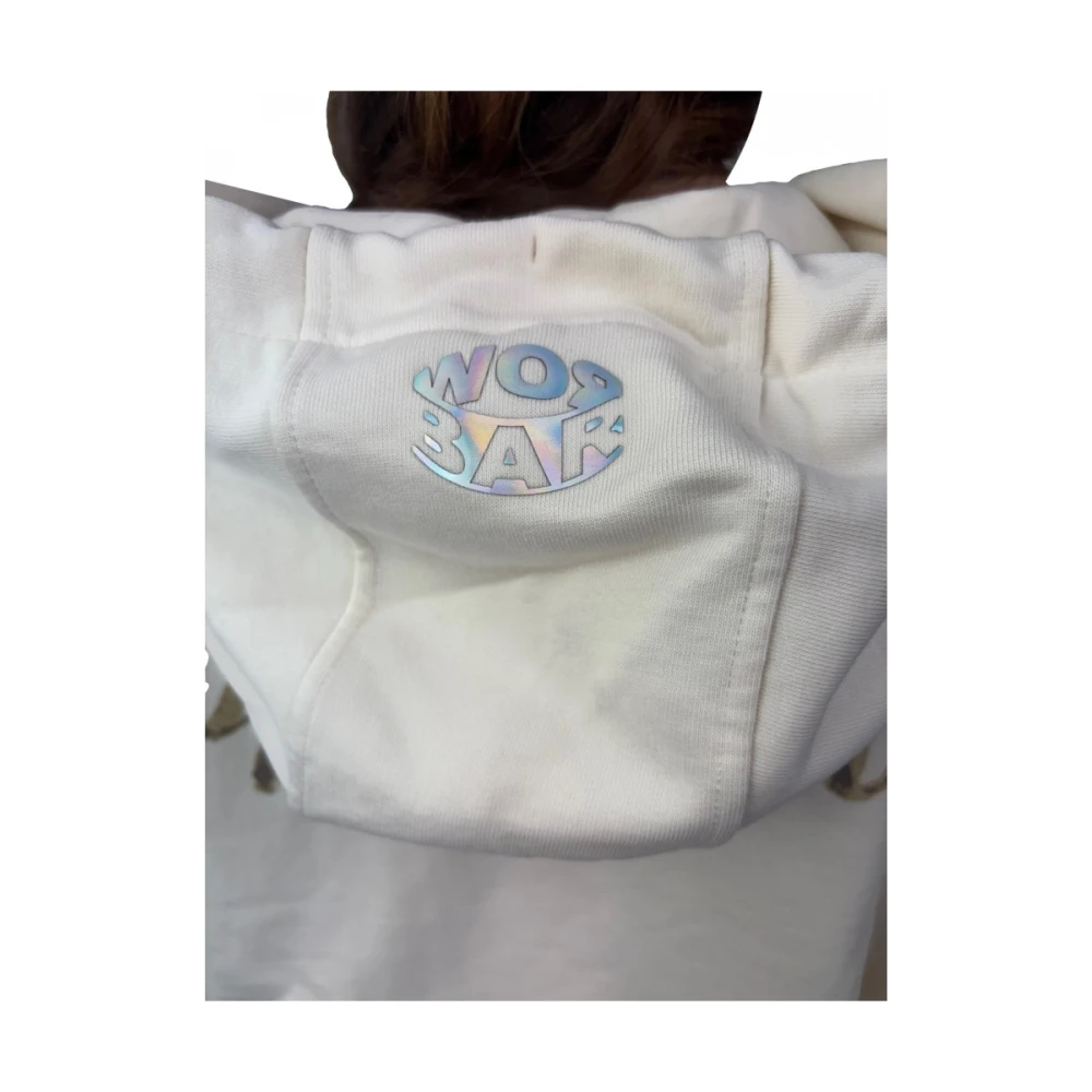 Barrow Witte Sweatshirt met Geborduurd Logo en Prints White Dames