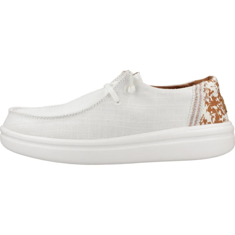 Hey Dude White Laced Shoes, Female, 8 Uk, Animal Rise Laced Shoes