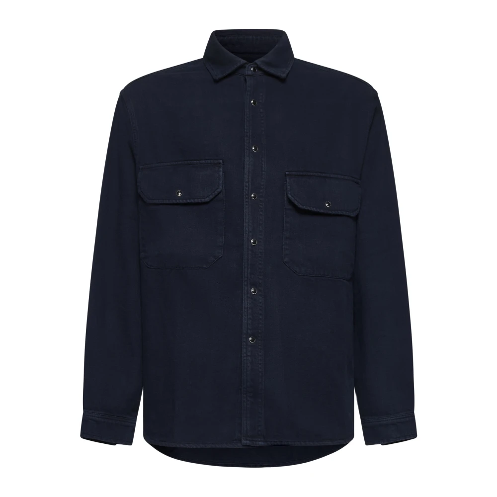 White Sand Blauw Herenshirt Blue Heren