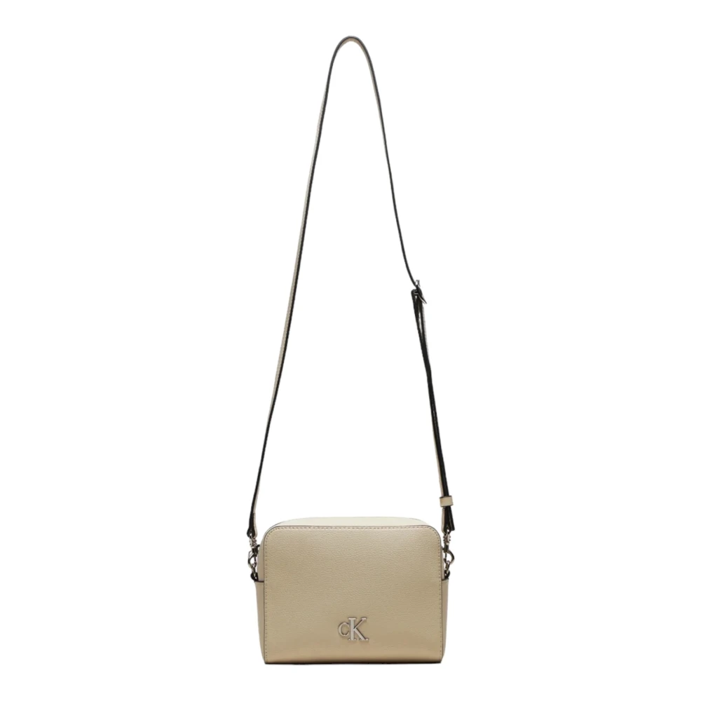 Calvin Klein Jeans Beige Schoudertas met rits van polyurethaan Beige Dames