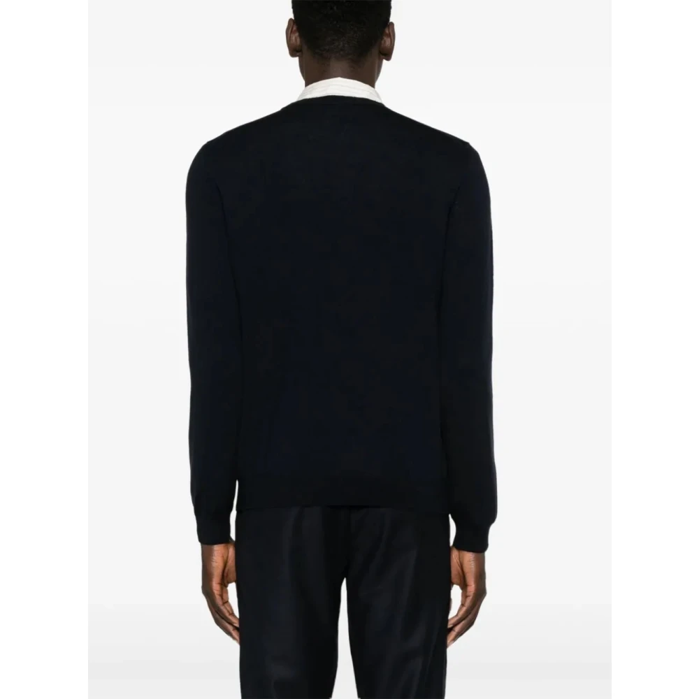 Zanone Blauwe Trui met Ronde Hals Blue Heren