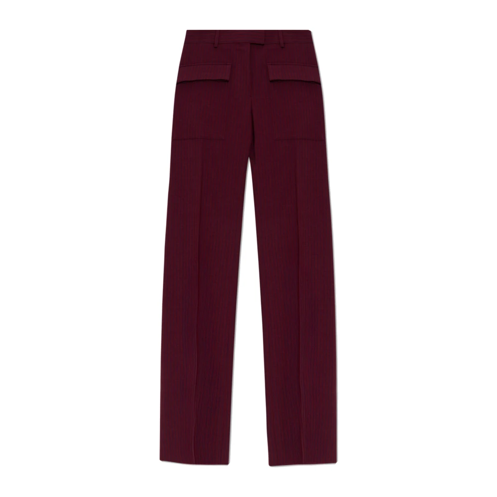 Salvatore Ferragamo Wollen broek met gestreept patroon Red Dames