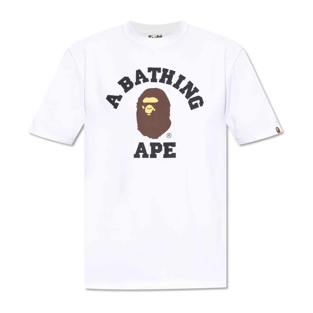 A Bathing Ape Men's White Printed T-Shirt - T-Shirts - Xl - Tops