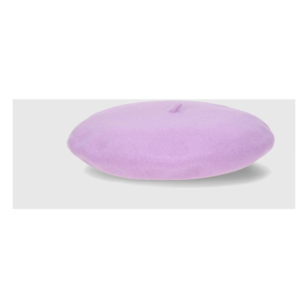 Borsalino Wollen Baret met Gouden Logo Purple Unisex