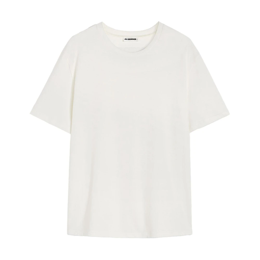 Jil Sander Men's White T-Shirts, M, Crewneck T-Shirt Compact Cotton