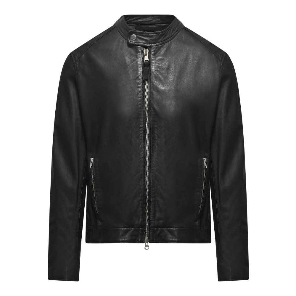 Bomboogie Men's Black Lamb Nappa Leather Jacket - Leather Jackets - L - Jackets